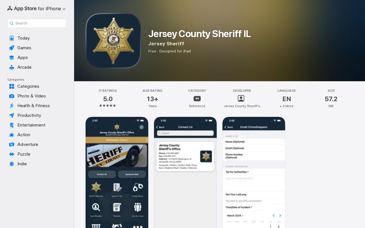 Jersey County Sheriff app without a verified 72-hour release list